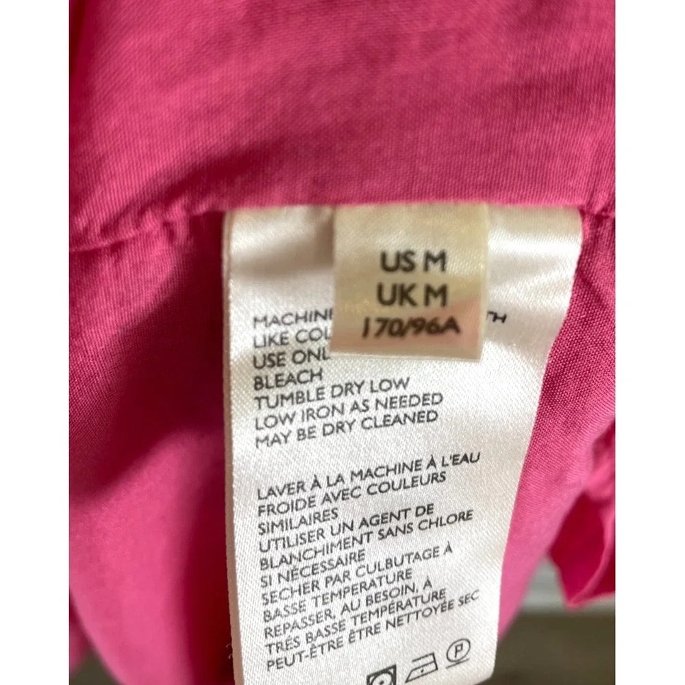 Free People Baja Babe Midi Dress M Hot Pink Gold Foil Strapless Boho OB1104493